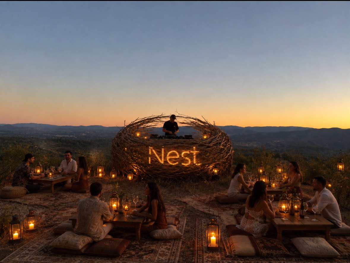 Dinner under the open sky