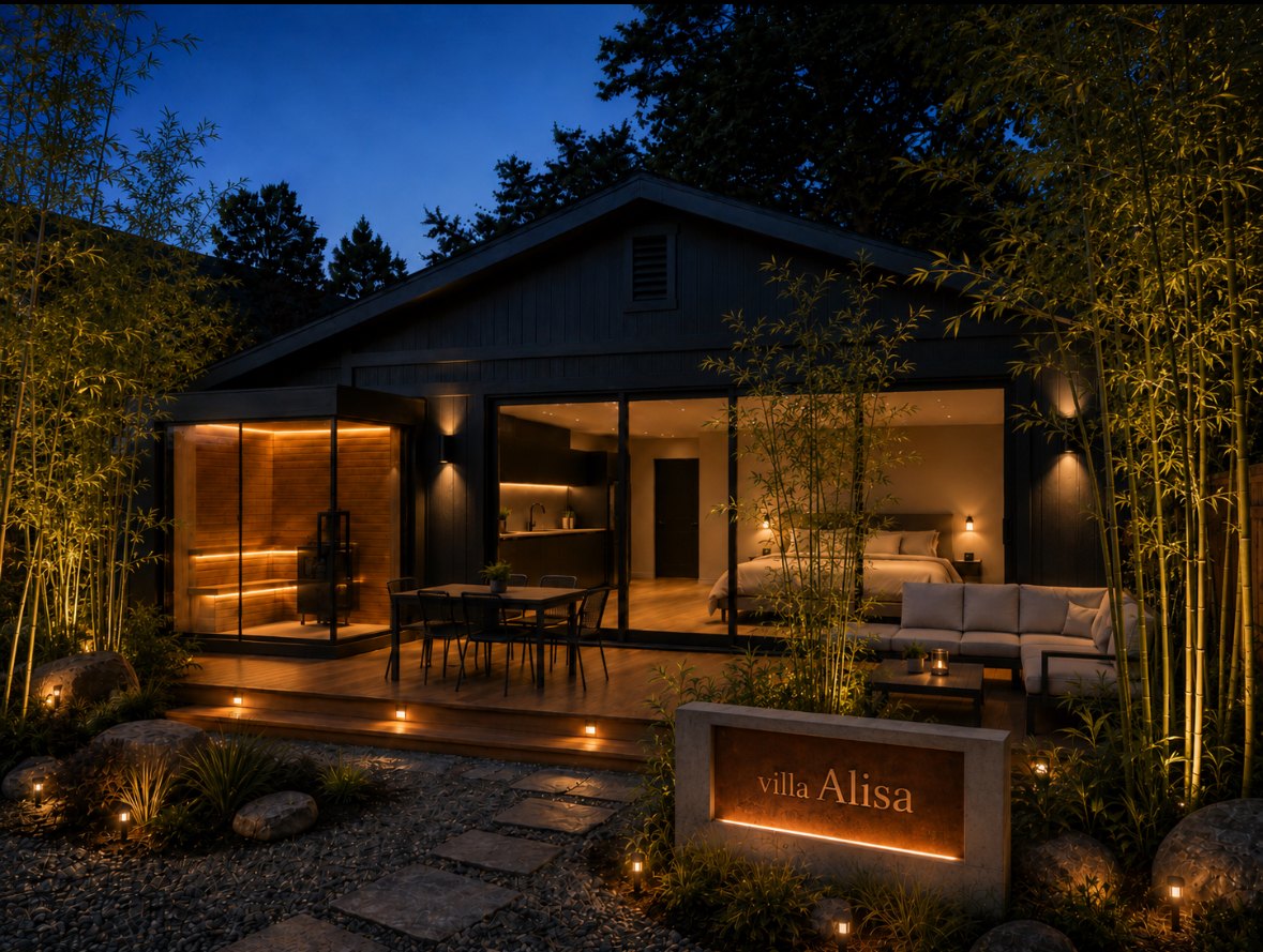 Villa Alisa with glass sauna